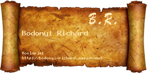 Bodonyi Richárd névjegykártya
